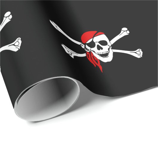 Pirate Skull Wrapping Paper Geschenkpapier (Rolleneckpunkt)