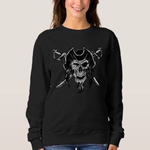 Pirate Skull Zwei überquerte Schwerter Sweatshirt