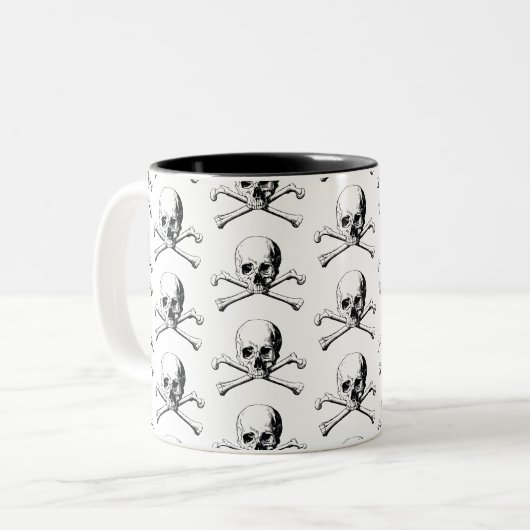 Pirate Skull Zweifarbige Tasse (Vorderseite Links)