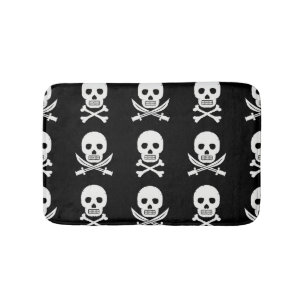 Pirate Skulls Crossbones Nahtloses Muster Badematte