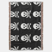 Pirate Skulls Crossbones Nahtloses Muster Decke (Vorderseite Vertikal)