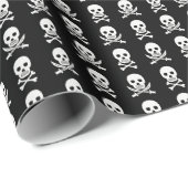 Pirate Skulls Crossbones Nahtloses Muster Geschenkpapier (Rolleneckpunkt)