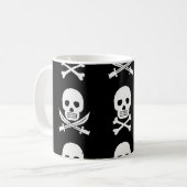Pirate Skulls Crossbones Nahtloses Muster Kaffeetasse (Vorderseite Links)