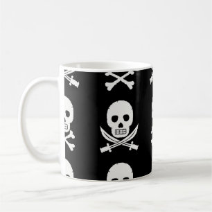 Pirate Skulls Crossbones Nahtloses Muster Kaffeetasse