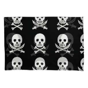 Pirate Skulls Crossbones Nahtloses Muster Kissenbezug