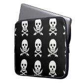 Pirate Skulls Crossbones Nahtloses Muster Laptopschutzhülle (Vorderseite Links)