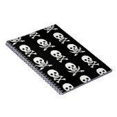 Pirate Skulls Crossbones Nahtloses Muster Notizblock (Rechte Seite)