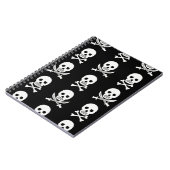 Pirate Skulls Crossbones Nahtloses Muster Notizblock (Linke Seite)
