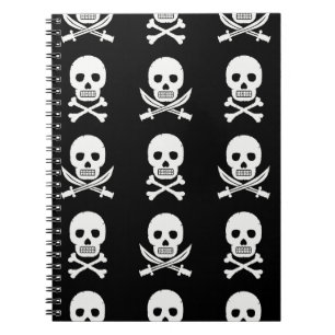 Pirate Skulls Crossbones Nahtloses Muster Notizblock