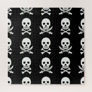 Pirate Skulls Crossbones Nahtloses Muster Puzzle