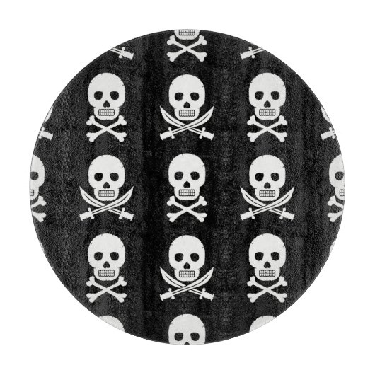 Pirate Skulls Crossbones Nahtloses Muster Schneidebrett (Vorderseite)