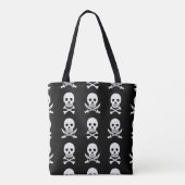 Pirate Skulls Crossbones Nahtloses Muster Tasche (Rückseite)