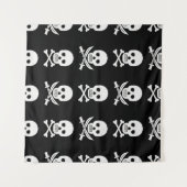 Pirate Skulls Crossbones Nahtloses Muster Wandteppich (Vorderseite (Horizontal))
