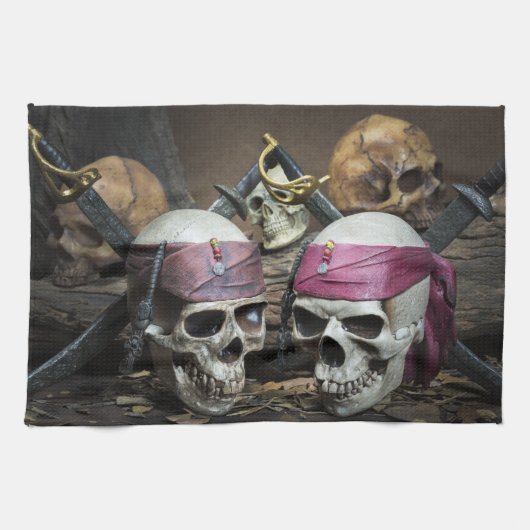 Pirate Skulls Küchentuch (Horizontal)
