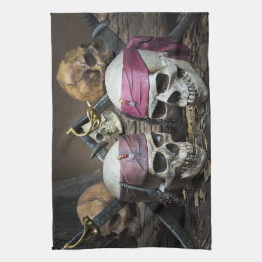Pirate Skulls Küchentuch (Vertikal)