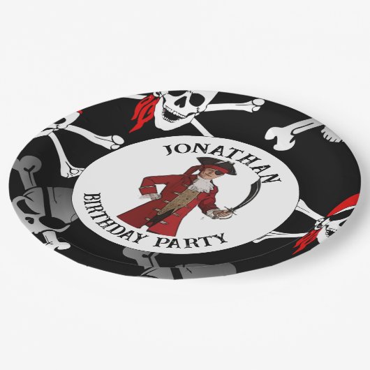 Pirate Skulls Paper Tellers Pappteller (Schrägansicht)