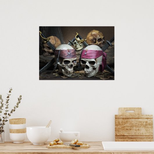 Pirate Skulls Poster (Küche)