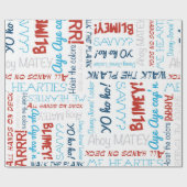 Pirate Slogan Party Pirate Wrapping Paper Geschenkpapier (Flach)