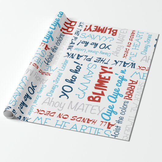 Pirate Slogan Party Pirate Wrapping Paper Geschenkpapier (Ungerollt)
