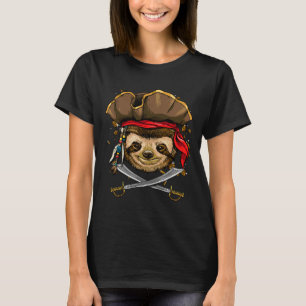 Pirate Sloth Piratenflagge Halloween Costume Chris T-Shirt