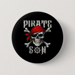Pirate Son Piratenflagge Flag und Skull Crossbones Button