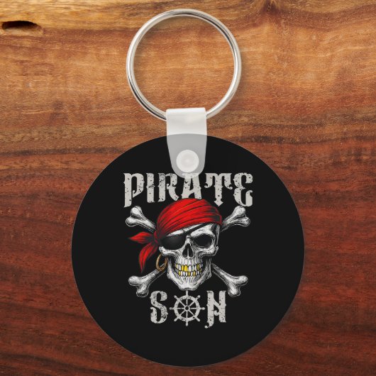 Pirate Son Piratenflagge Flag und Skull Crossbones Schlüsselanhänger (Vorderseite)