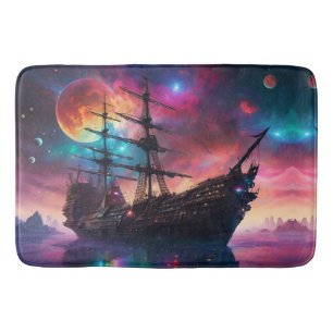 Pirate SpaceShip Landungen auf einem anderen Plane Badematte