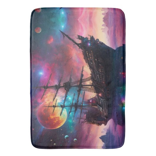 Pirate SpaceShip Landungen auf einem anderen Plane Badematte (Vorderseite Vertikal)