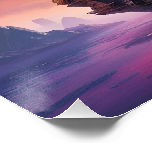 Pirate SpaceShip Landungen auf einem anderen Plane Poster (Ecke)