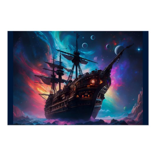 Pirate SpaceShip Landungen auf einem anderen Plane Poster (Vorderseite)