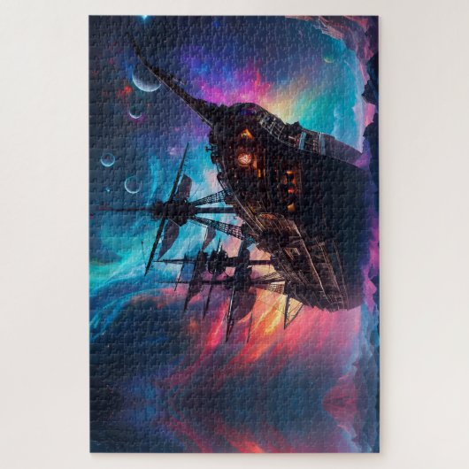 Pirate SpaceShip Landungen auf einem anderen Plane Puzzle (Vertikal)