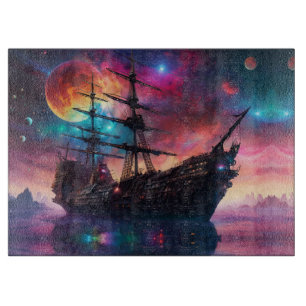 Pirate SpaceShip Landungen auf einem anderen Plane Schneidebrett