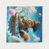 Pirate Squirrel's Acorn Raumschiff Adventure Wandteppich (Vorderseite (Horizontal))