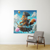 Pirate Squirrel's Acorn Raumschiff Adventure Wandteppich (Beispiel)