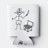 Pirate Stickman mit Schatztruhe Dosenkühler (Rückseite)