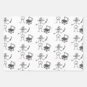 Pirate Stickman mit Schatztruhe Geschenkpapier Set (Vorderseite 2)