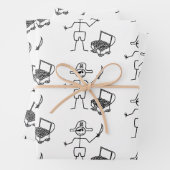 Pirate Stickman mit Schatztruhe Geschenkpapier Set (Beispiel)