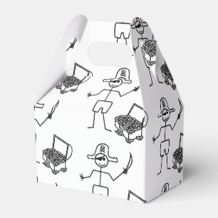 Pirate Stickman mit Schatztruhe Geschenkschachtel