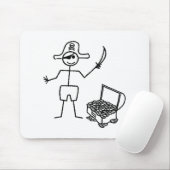 Pirate Stickman mit Schatztruhe Mousepad (Mit Mouse)