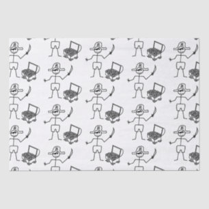 Pirate Stickman mit Schatztruhe Seidenpapier