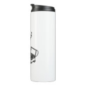 Pirate Stickman mit Schatztruhe Thermosbecher (Nach rechts gedreht)