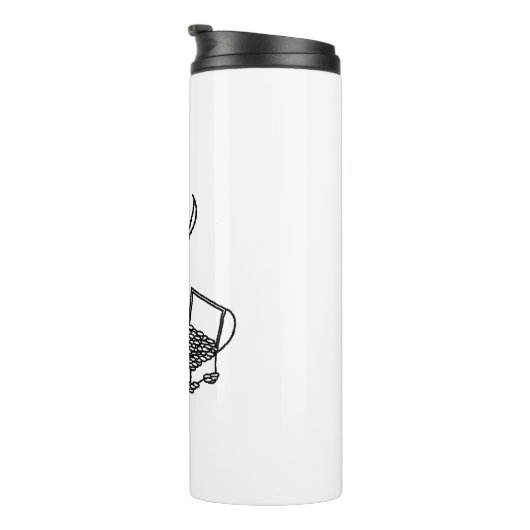 Pirate Stickman mit Schatztruhe Thermosbecher (Nach rechts gedreht)