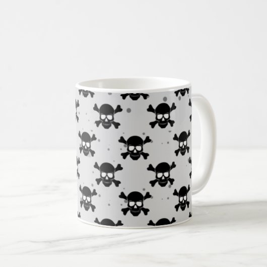 Pirate Style Skulls Muster Kaffeetasse (VorderseiteRechts)