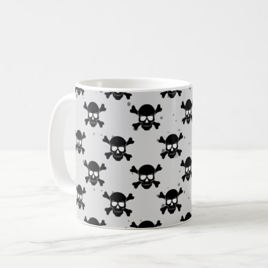 Pirate Style Skulls Muster Kaffeetasse (Vorderseite Links)