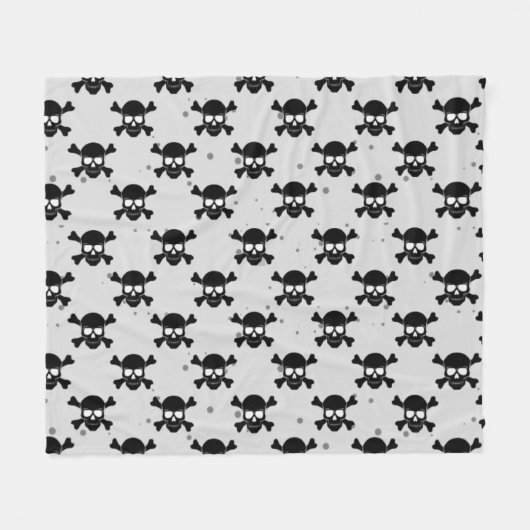 Pirate Style Skulls Pattern  Fleecedecke (Vorderseite (Horizontal))
