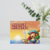 Pirate Sunset Postcard Postkarte (Stehend Vorderseite)