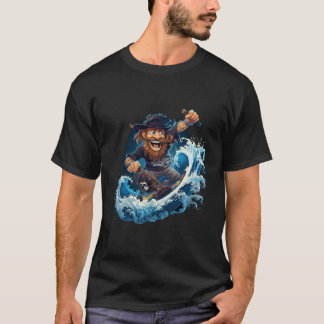 Pirate Surfer Funny Buccaneer Surfbrett Surfboa T-Shirt