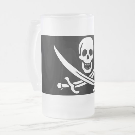 PIRATE-TASSE MATTGLAS BIERGLAS (Vorderseite Links)