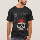 Pirate Teacher Funny Skull & Mathe Regeln T-Shirt (Vorderseite)