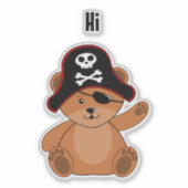 Pirate Teddy Bear Aufkleber (Vorderseite)